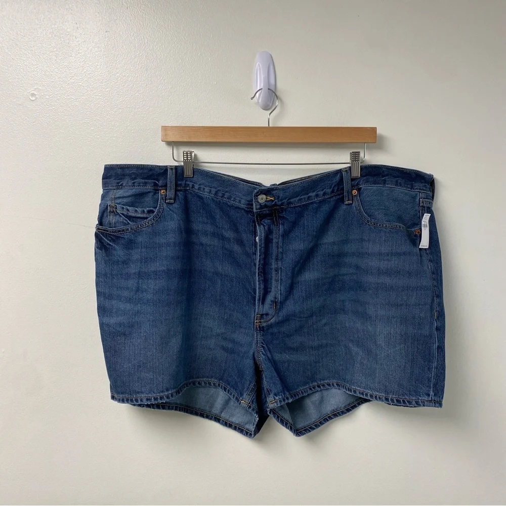 Old Navy NWT High Rise Slouchy Straight 3” Denim Jean Shorts‎ Button Fly Size 26